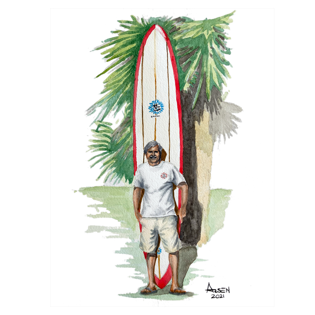 Arsen Art Studio - People portrait of Surfer with Surfboard